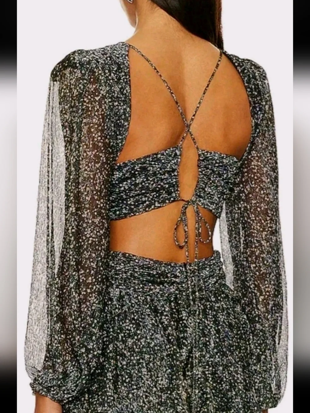 Astr The Label Anora Dress, Metallic Shimering Layers, Long Dress, Women's LG - Picture 4 of 9